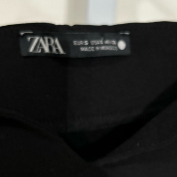 Zara Black Crop Shirt Size Small - Picture 2 of 5